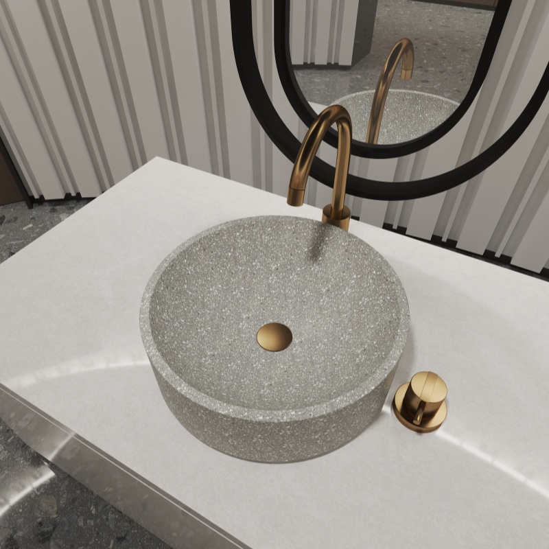 MX005 Blue Terrazzo Table Top Sink Basin