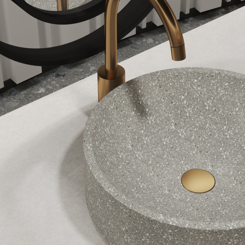 MX005 Blue Terrazzo Table Top Sink Basin