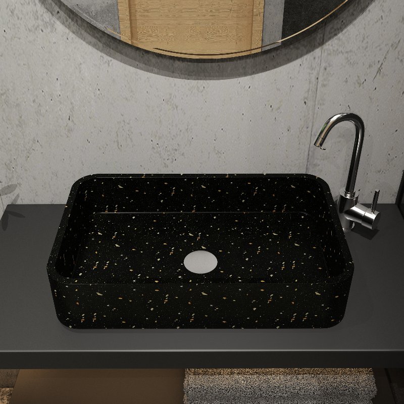 multi color terrazzo basin