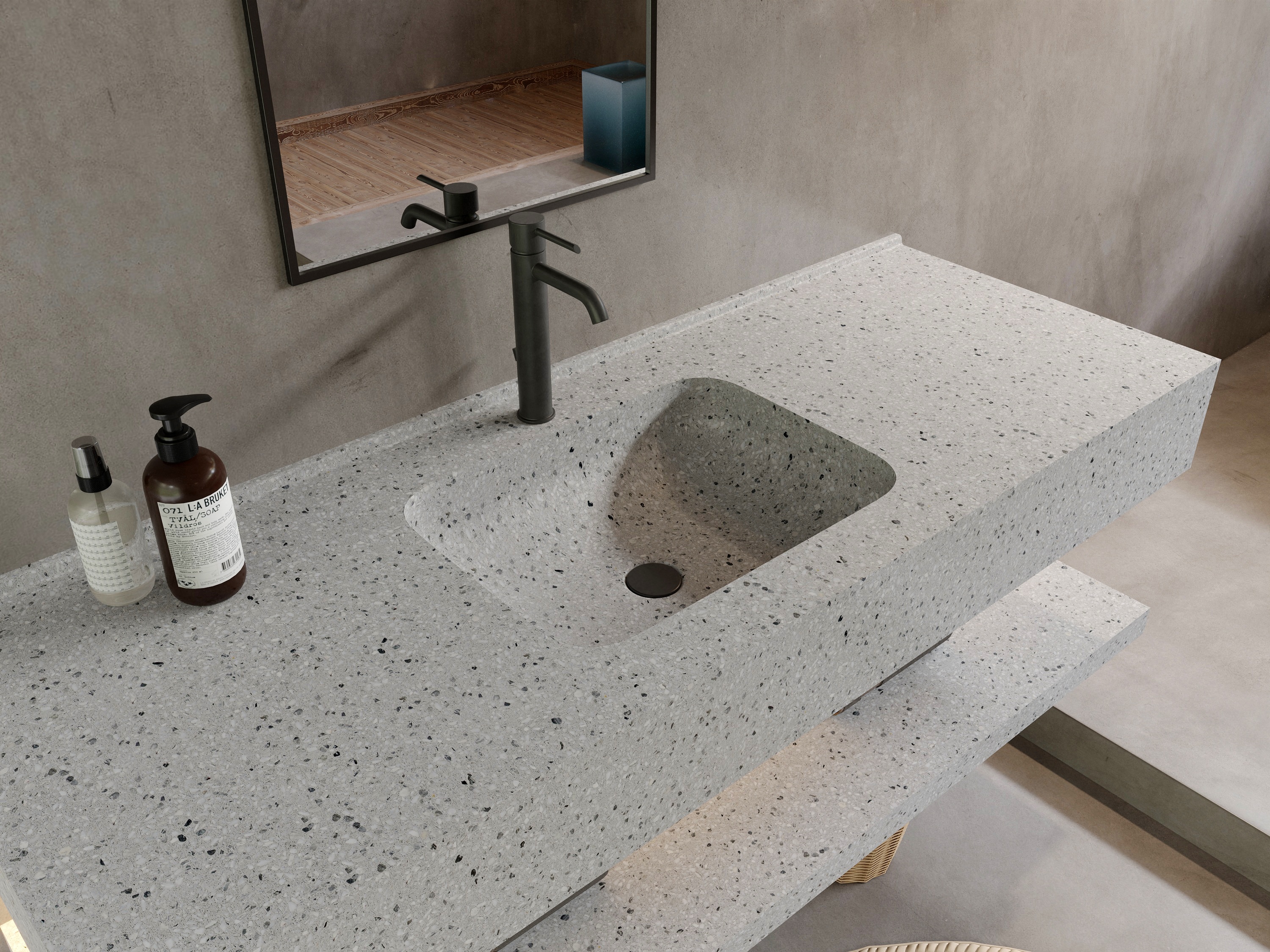 MT003 Modern Bathroom Terrazzo House Renovation Sink And Bowl