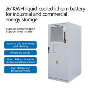 Sistema de almacenamiento de batería de litio refrigerado por líquido para exteriores de 125 kW a 261 kWh