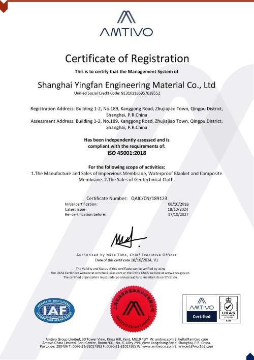 Certificazione ISO 45001