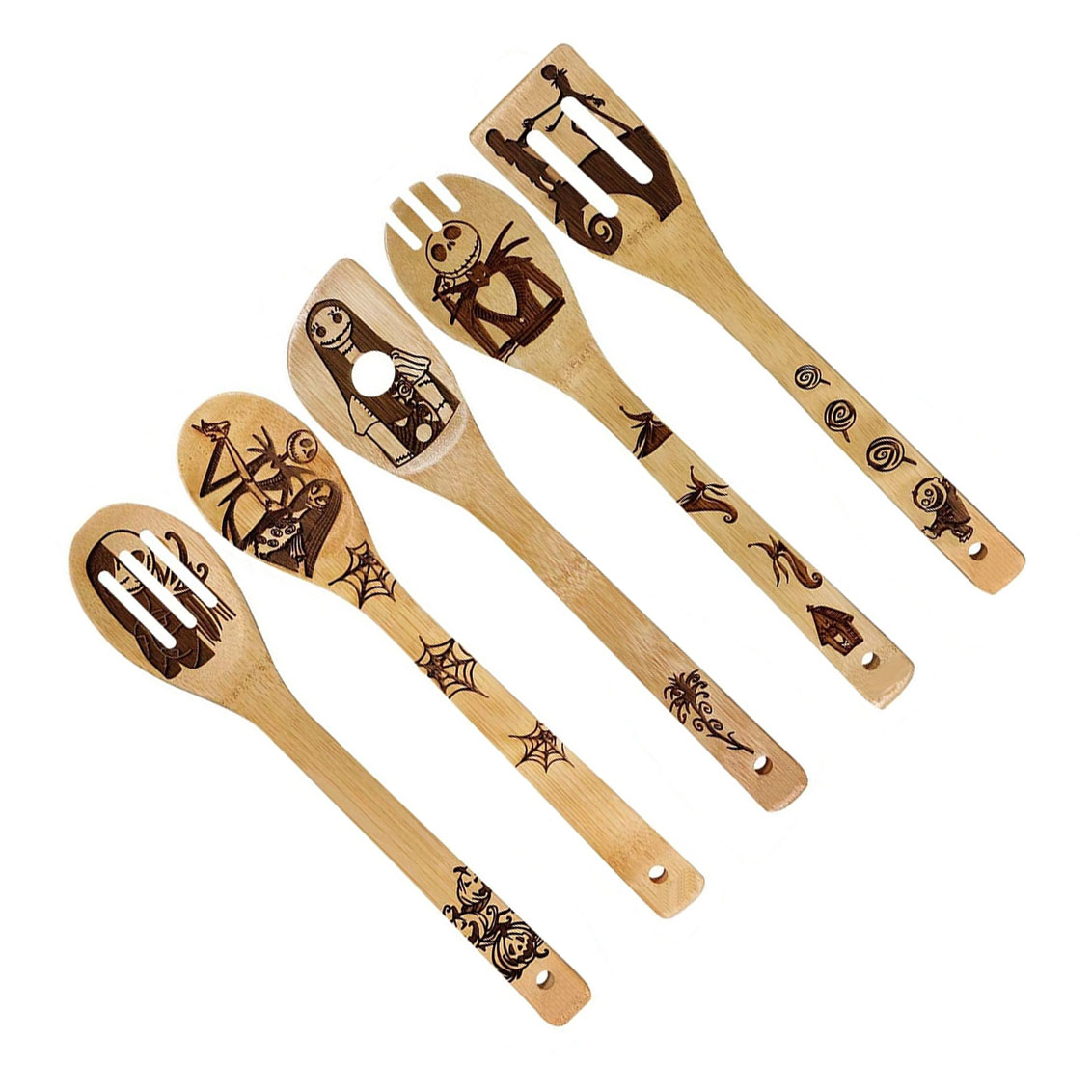bamboo utensils with laser engraving