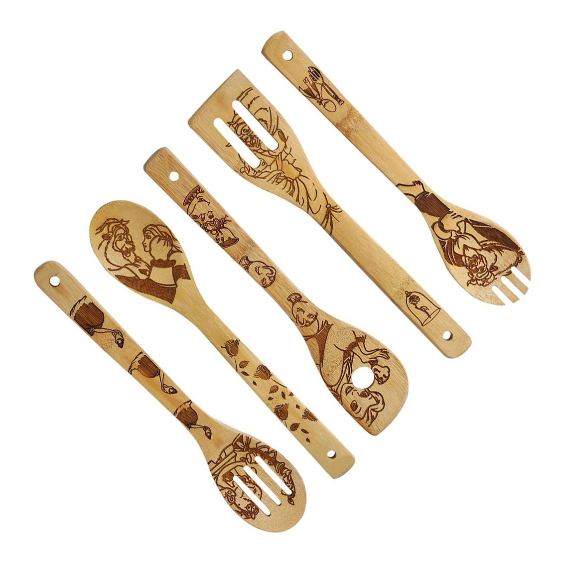 personalized bamboo wood utensils