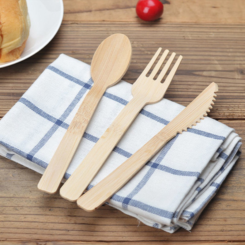 biodegradable bamboo cutlery set