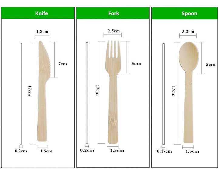 bamboo cutlery set with napkins