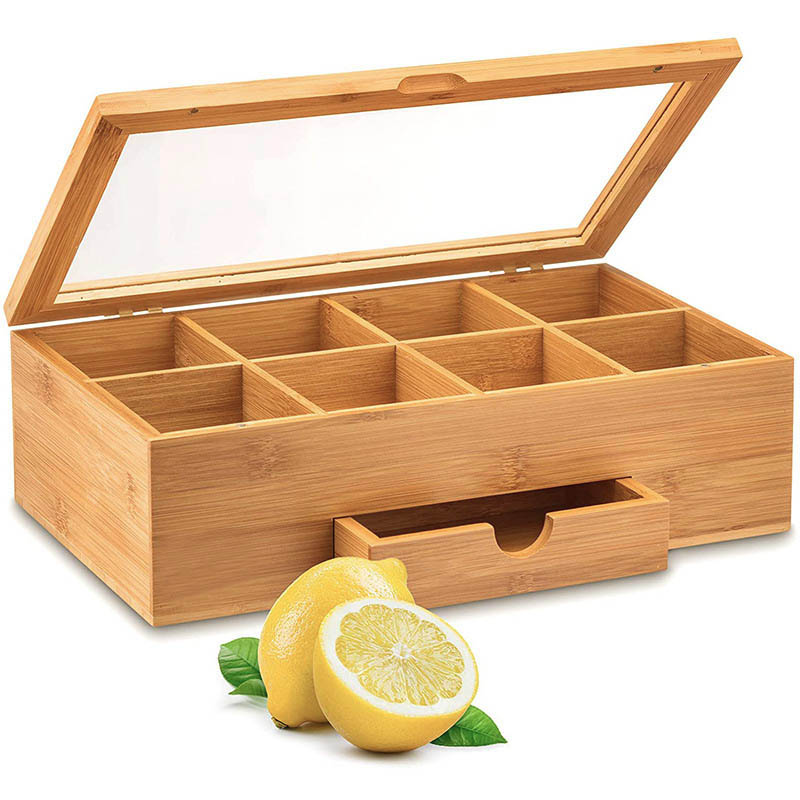 bamboo tea box organizer