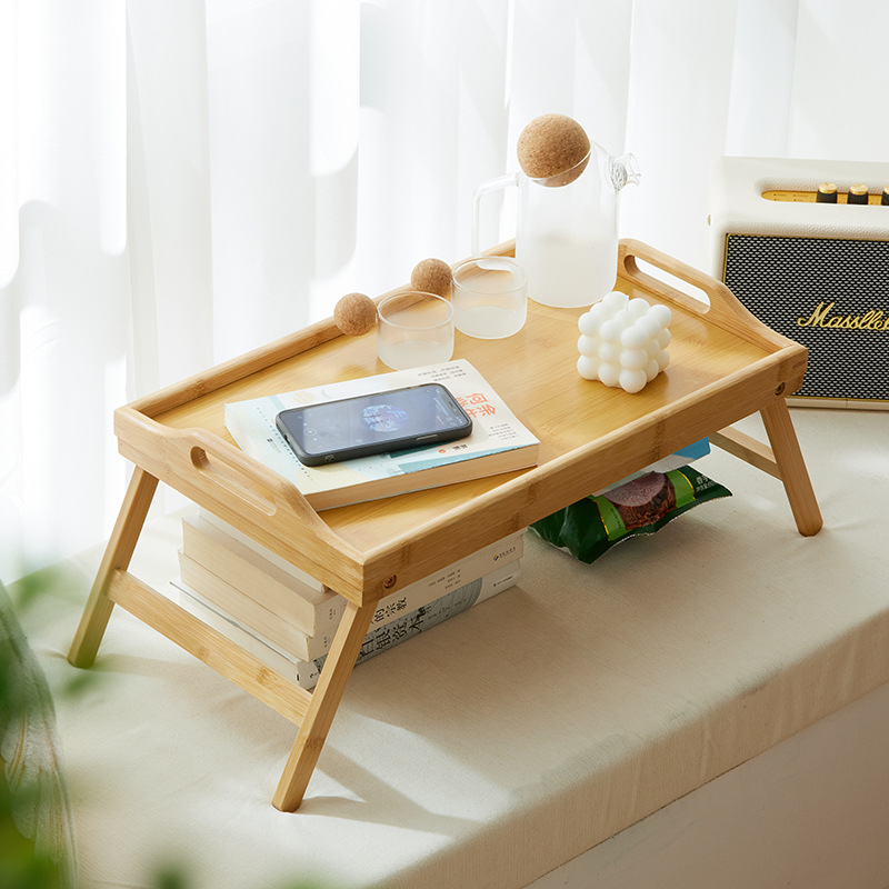 Bed Tray Table with Foldable Legs, Bamboo Breakfast Tray, Ideal for Sofa,  Bed, Eating, Working, Used As Laptop Desk Snack Tray - AliExpress