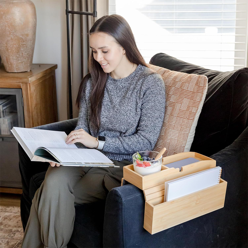 bamboo sofa arm tray