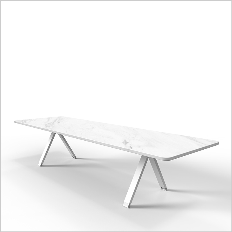 Marble Top Dining Table with Honeycomb Structure