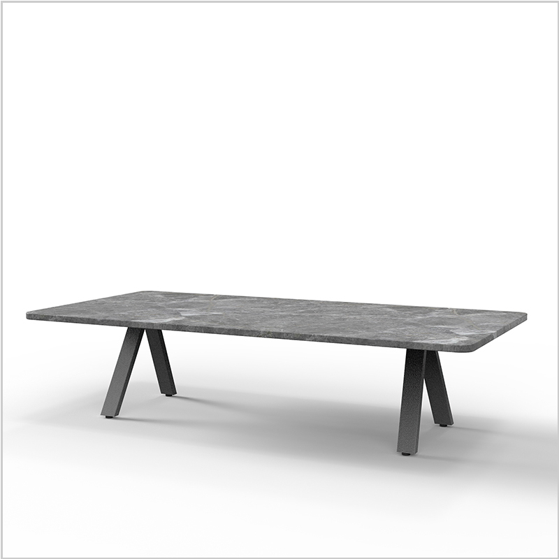 Marble Top Dining Table with Honeycomb Structure