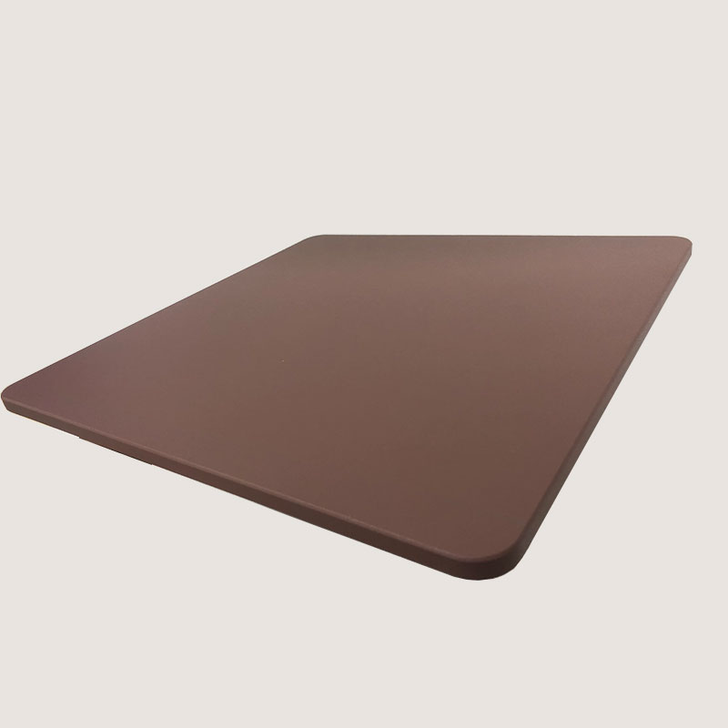 Outdoor table top made of powder coated aluminum honeycomb panel