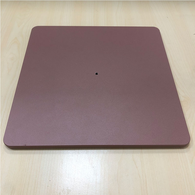 Outdoor table top made of powder coated aluminum honeycomb panel