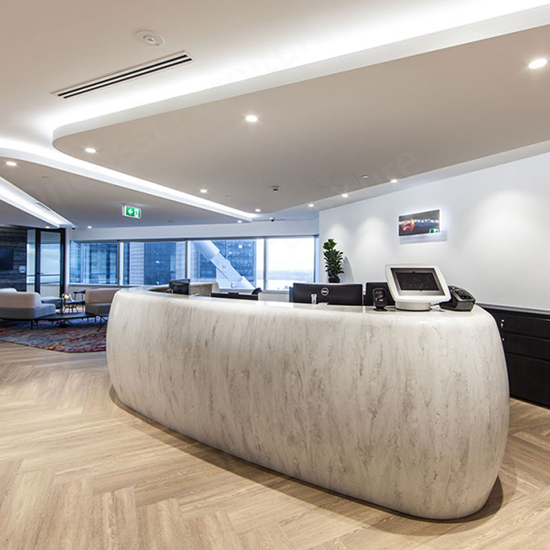 Curved Corian Reception Desk Counter Design for sales