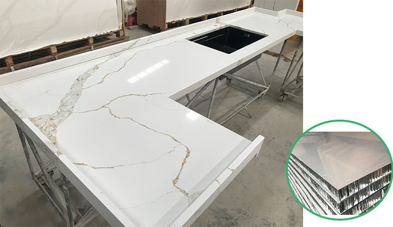 Quartz honeycomb panel countertop