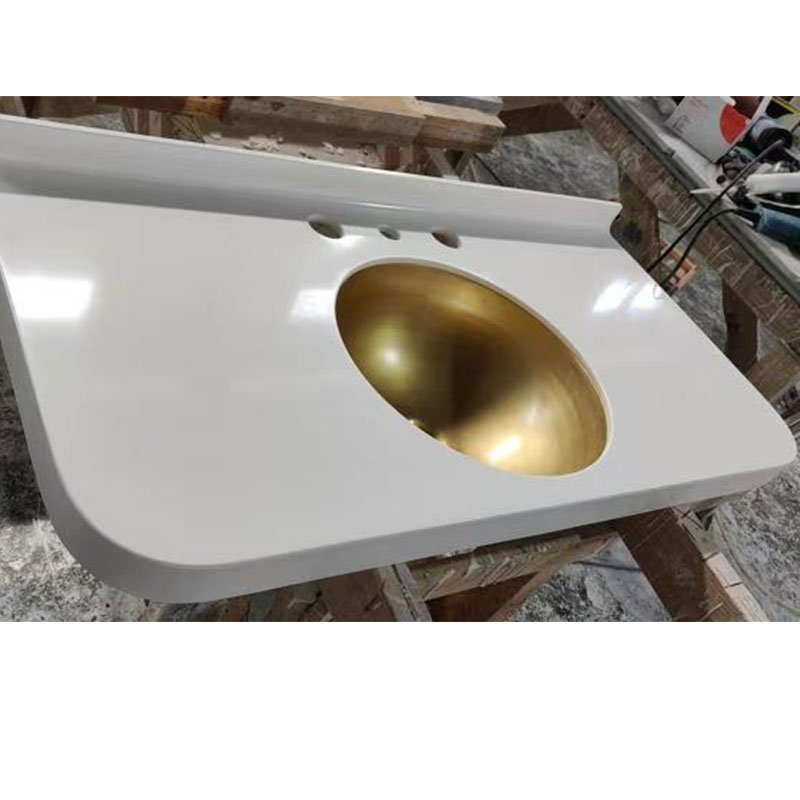 Engineered Stone Vanity Tops Countertop with Backsplash for boat/marine
