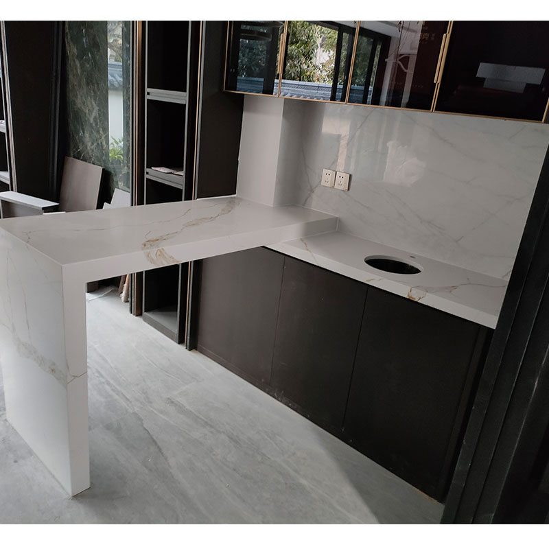 Engineered Stone Vanity Tops Countertop with Backsplash for boat/marine