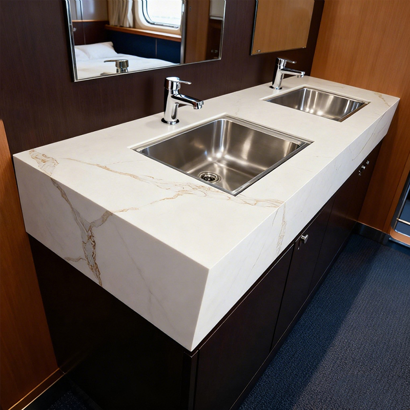 OEM Factory Corian Solid Surface Bathroom Vanity Top for Vessel Yachat