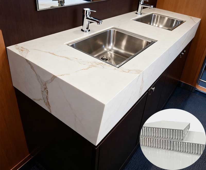 Honeycomb vanity top