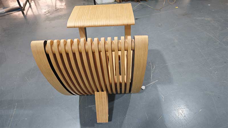 custom-designed plywood seating
