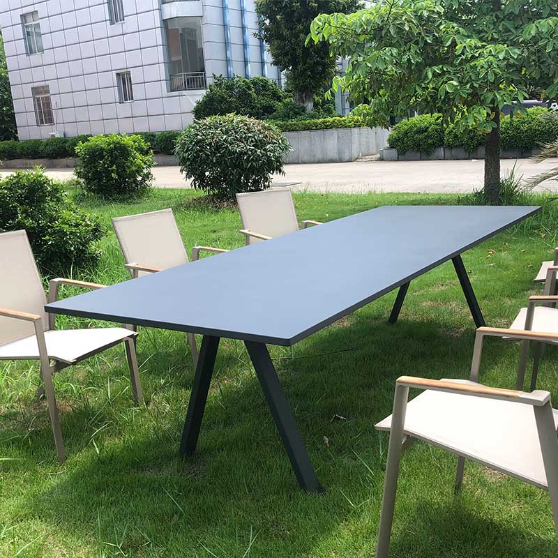2700x1200 black powder coated aluminum dinging table top