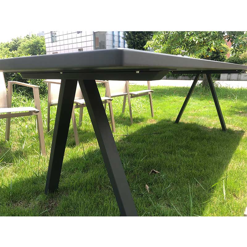 2700x1200 black powder coated aluminum dinging table top