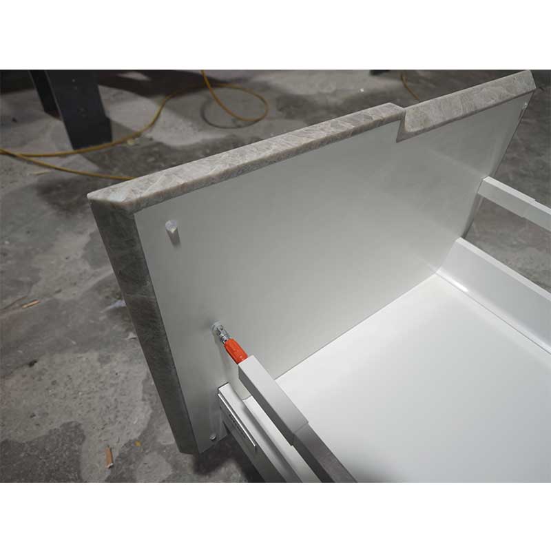 custom stone cabinet door and drawer front