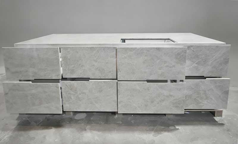 Quartzite kitchen island