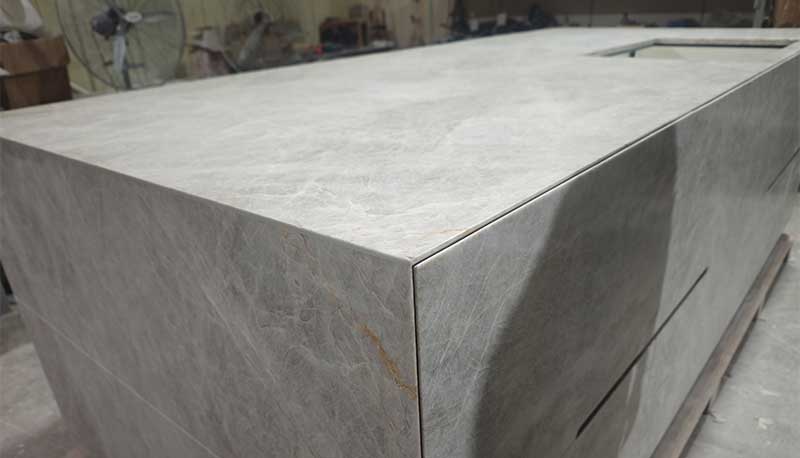 Quartzite kitchen island