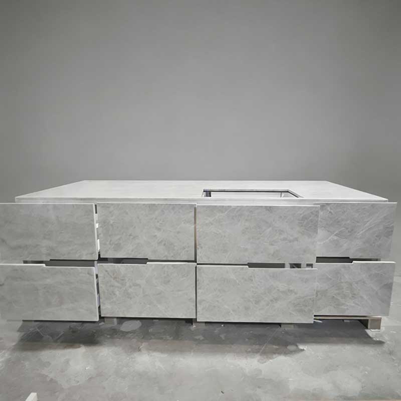 Lightweight quartzite honeycomb structure Kitchen island door and drawers