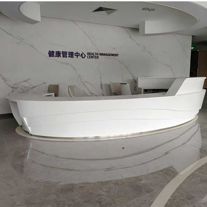 Curved Corian Reception Desk Counter Design for sales