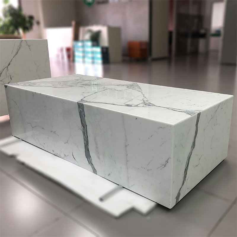 Marble Top Dining Table with Honeycomb Structure