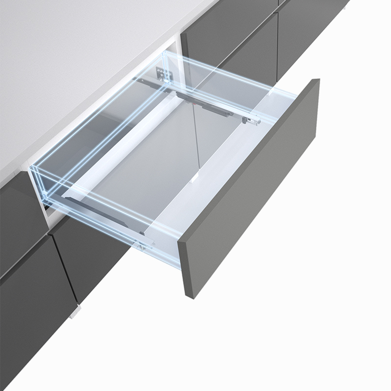 Two Section Full Extension Push To Open Drawer Slide
