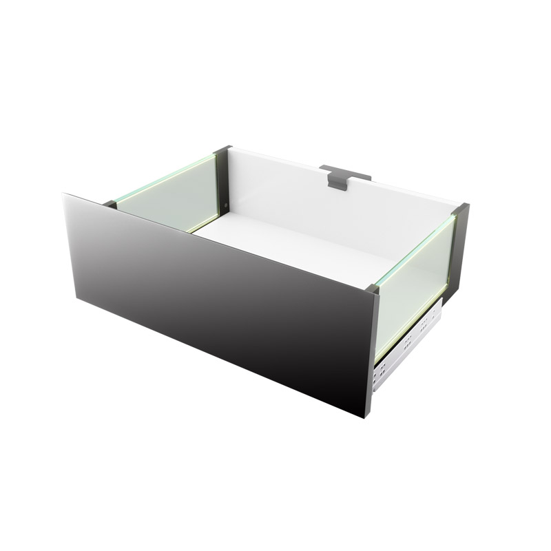 Glass Double Wall Drawer With LED Light