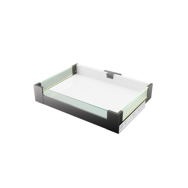 Glass Double Wall Inner Drawer With LED Light
