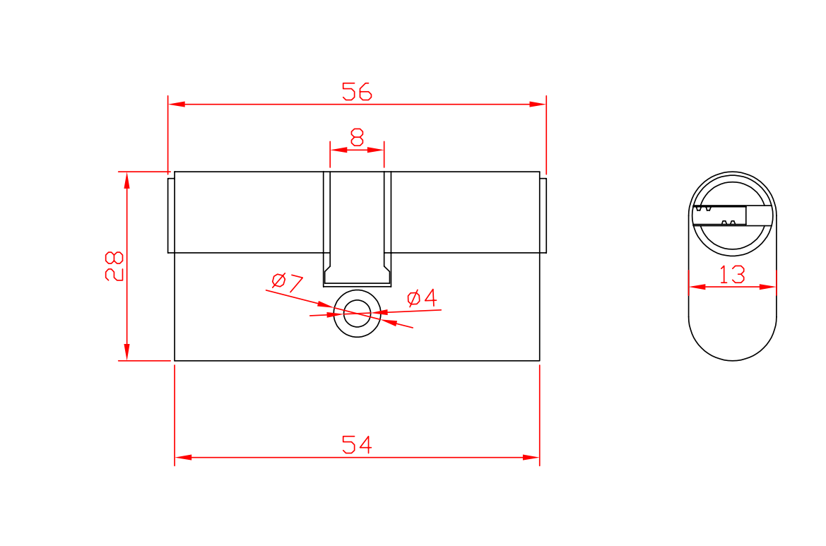 Oval Double Side Cylinder