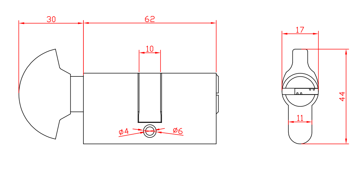 Oval Thumb Turn Cylinder