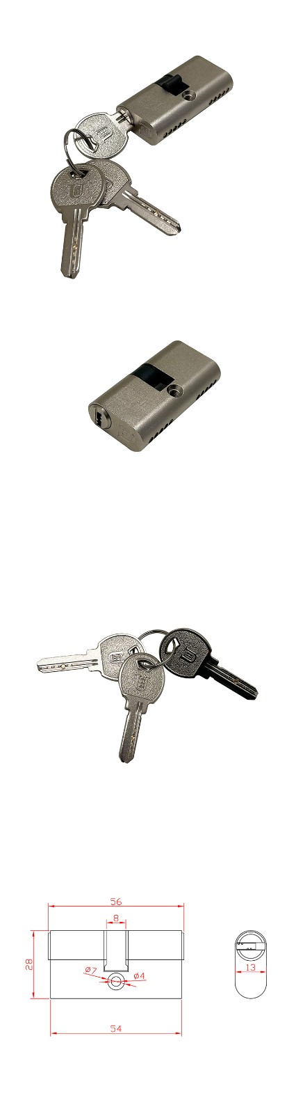 double side keys cylinder