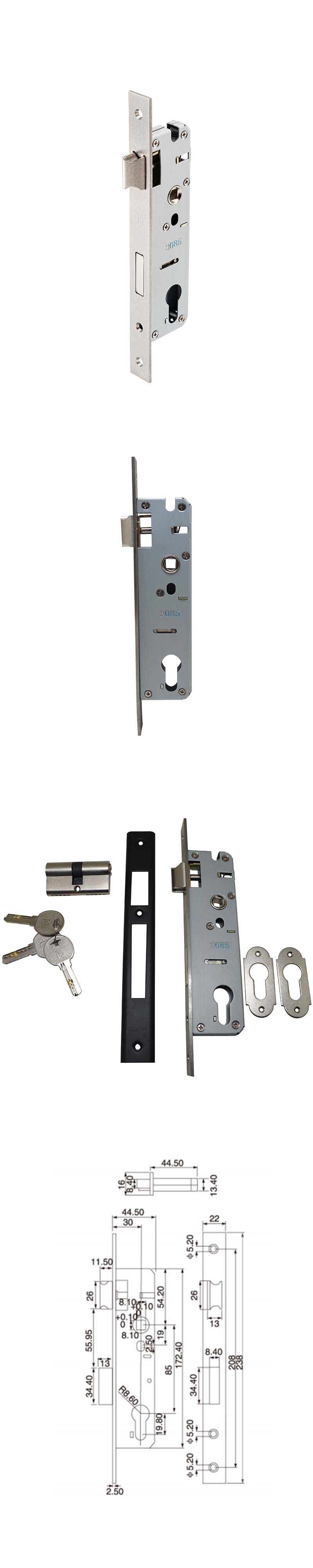 double points mortise door lock