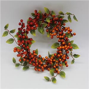 Fall Leaves Harvest Berries Candle Ring