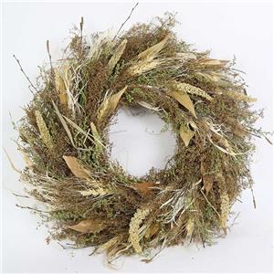 Autumn Natural Grass Dried Flower Wreath