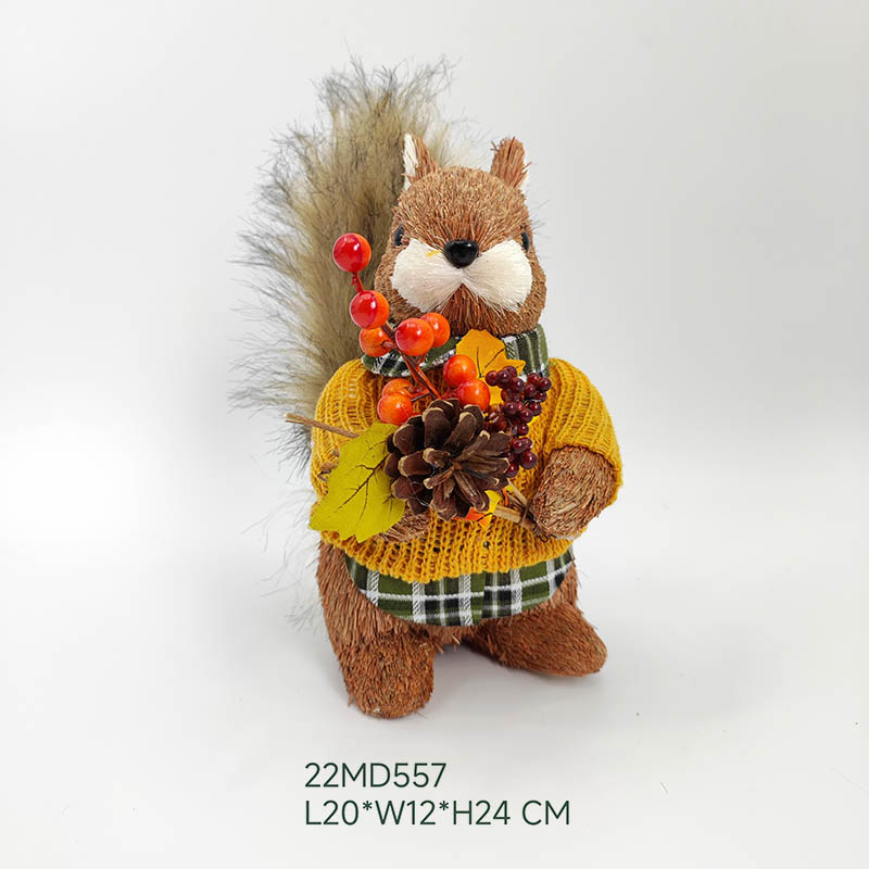 fall handmade straw squirrel