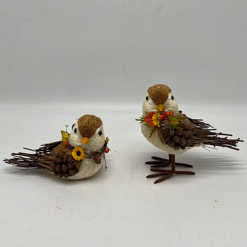 Harvest Decoration Handmade Straw Stand Bird