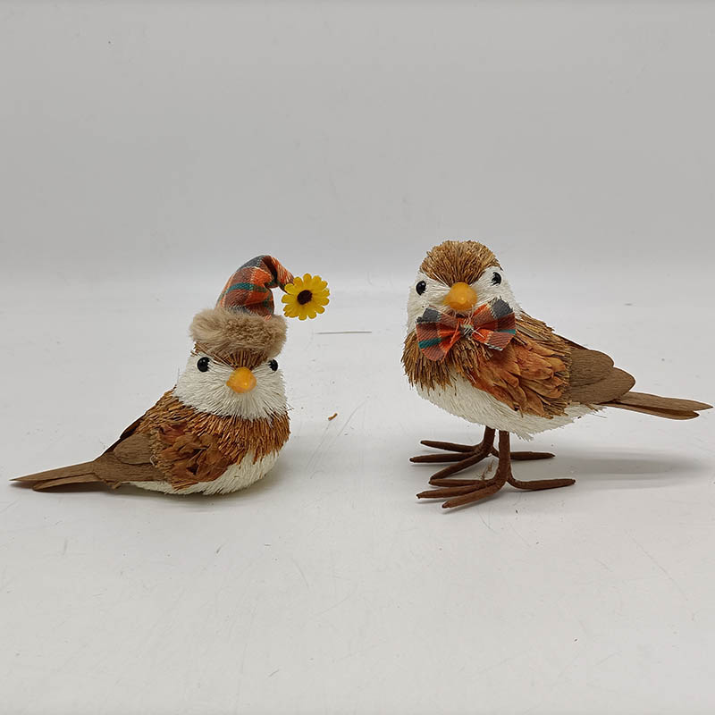 Harvest Handmade Decoration Straw And Sisal Bird