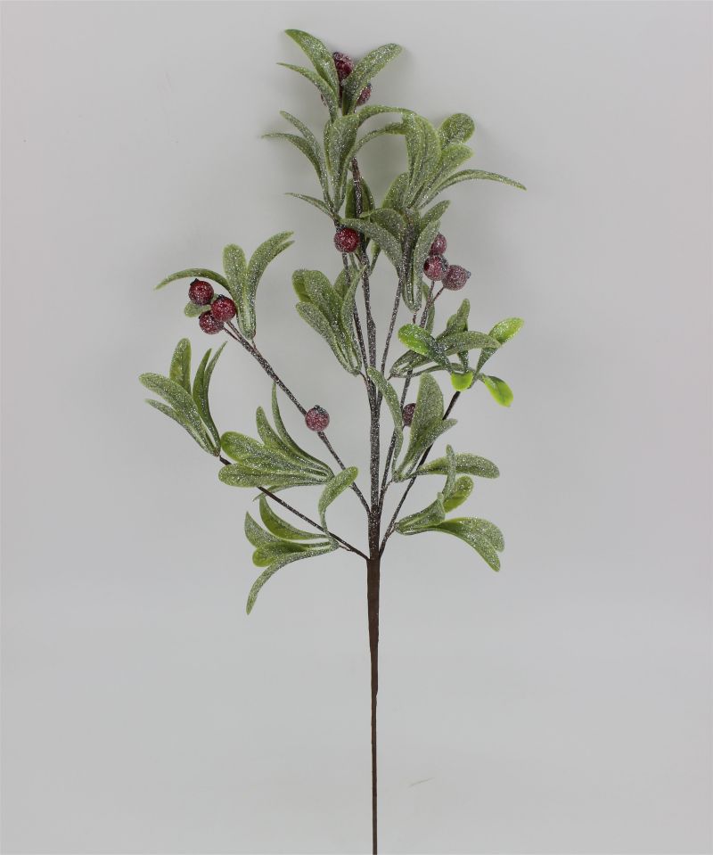 Christmas Artificial Red Berry And Leaf Spray