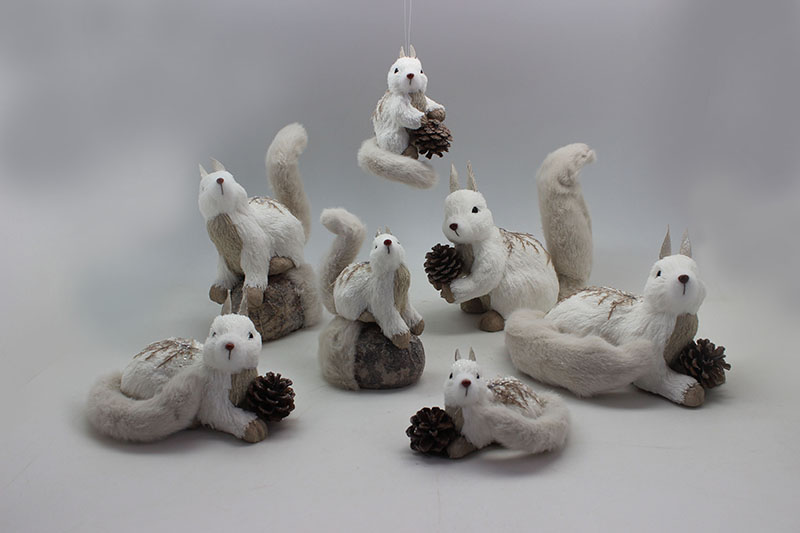 Christmas decorations white squirrel