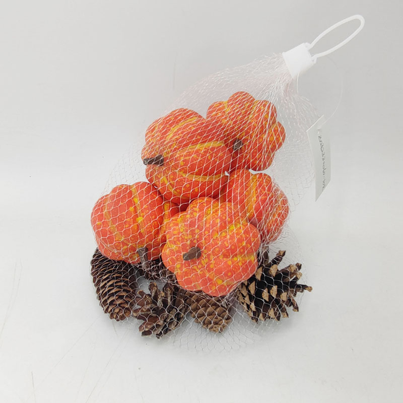Net Bag Autumn Pinecone Art Pumpkin Decoration