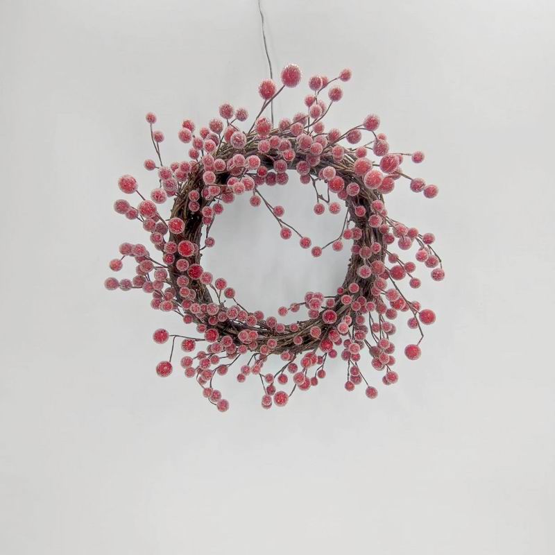 Ice Red Berry Christmas Wreath Indoor