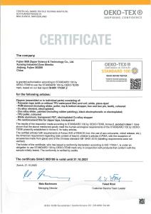 OEKO-TEX100-SBS Zipper-2021