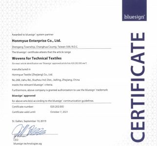Bluesign Certificate